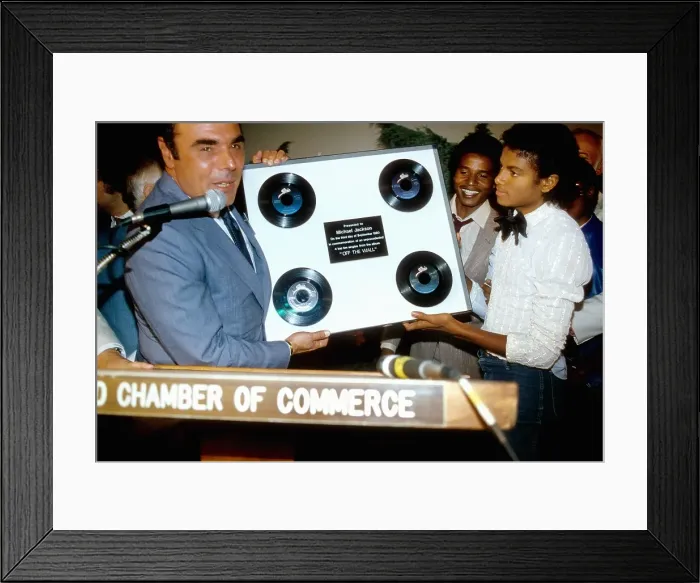 Framed Print : Michael Jackson Receives An Award Framed Print : Michael Jackson Receives An Award
