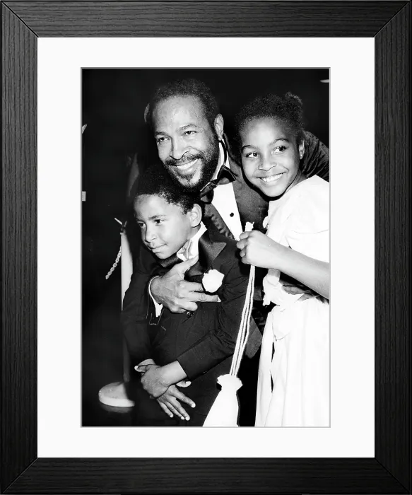 Framed Print : Soul Singer Hugging His Children