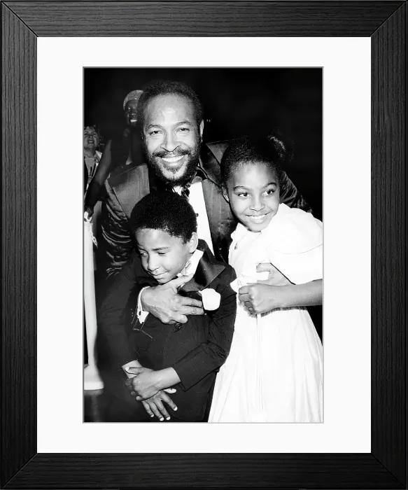 Framed Print : Soul Singer Hugging His Children Framed Print : Soul Singer Hugging His Children