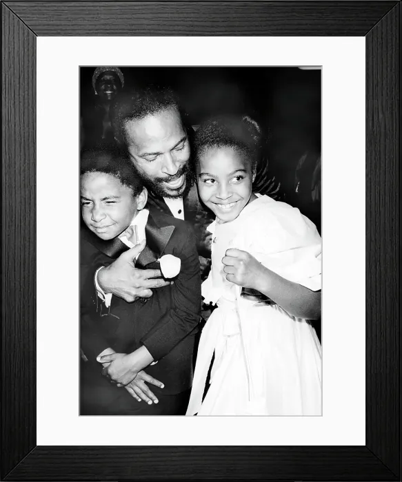 Framed Print : Soul Singer Hugging His Children Framed Print : Soul Singer Hugging His Children