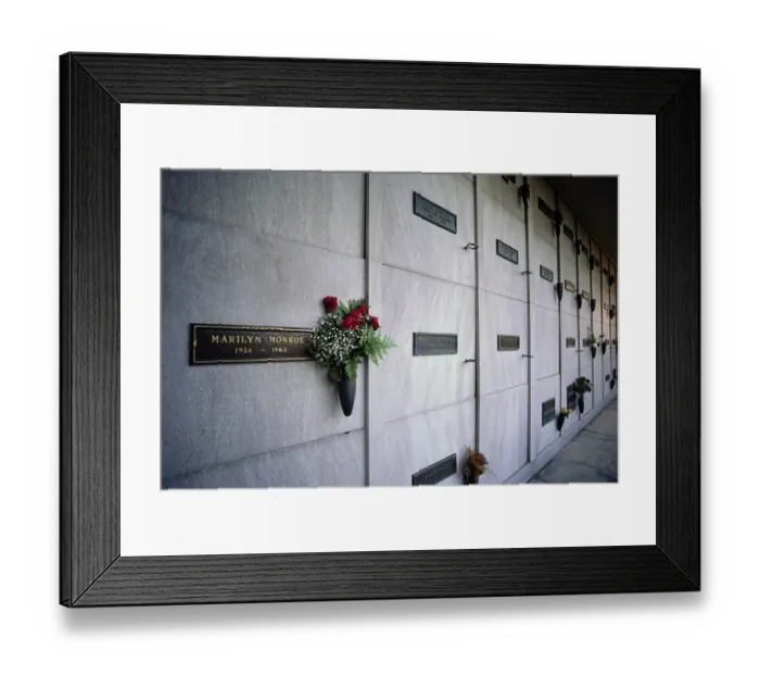 Framed Print : Marilyn Monroe's Crypt, Westwood, L.A Framed Print : Marilyn Monroe's Crypt, Westwood, L.A