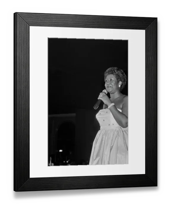 Framed Print : Aretha Franklin at Fundraising Event, 1982 Framed Print : Aretha Franklin at Fundraising Event, 1982