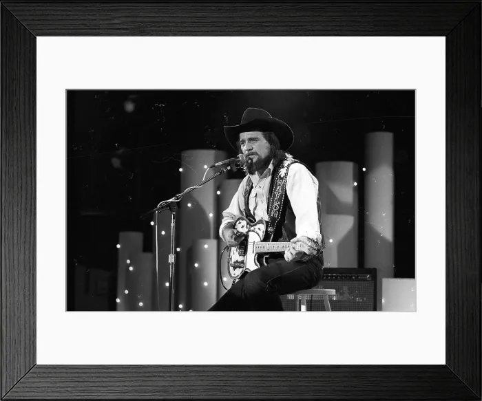 Framed Print : Waylon Jennings Performing Framed Print : Waylon Jennings Performing