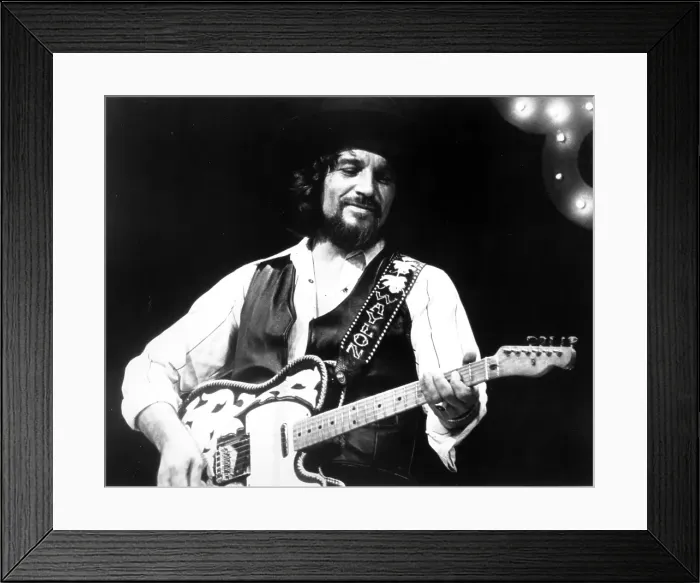 Framed Print : Waylon Jennings Performing