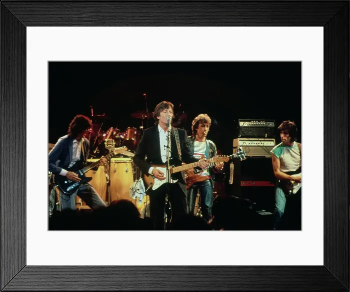 Framed Print : Jimmy Page, Eric Clapton, Bill Wyman and Jeff Beck Perform for ARMS