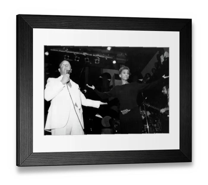 Framed Print : Clive Davis Introduces Whitney Houston In NY Framed Print : Clive Davis Introduces Whitney Houston In NY