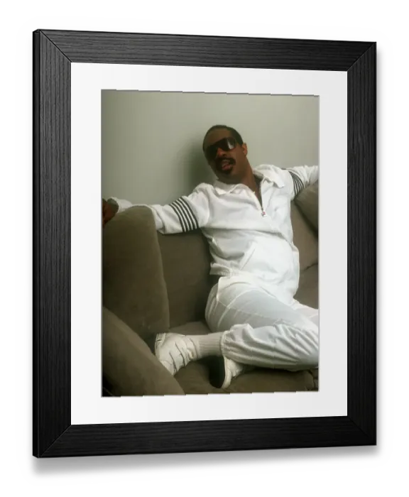 Framed Print : Stevie Wonder Portrait Session At Home Framed Print : Stevie Wonder Portrait Session At Home