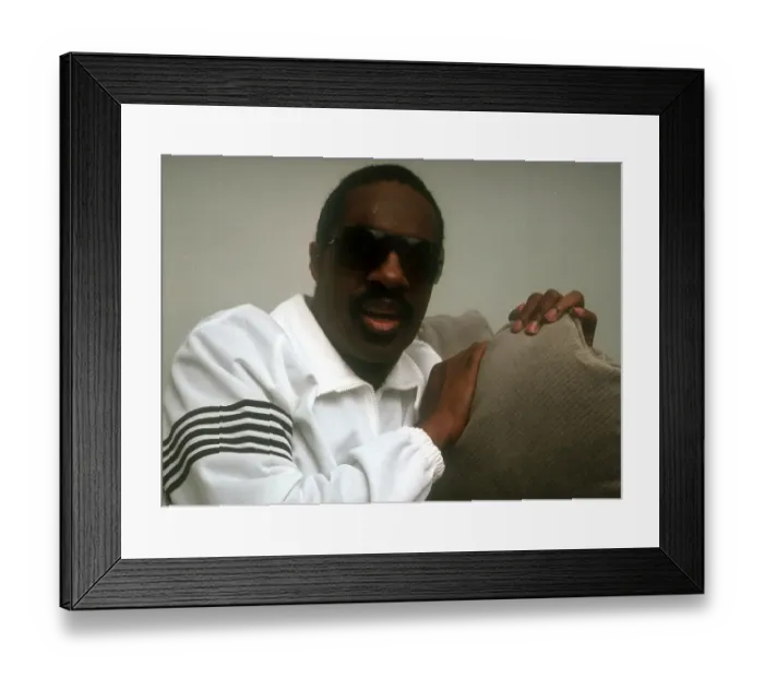 Framed Print : Stevie Wonder Portrait Session At Home