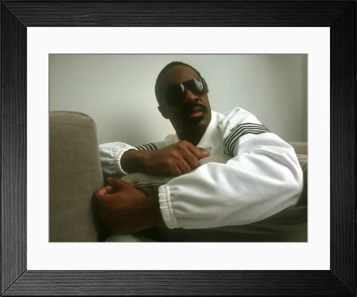 Framed Print : Stevie Wonder Portrait Session At Home