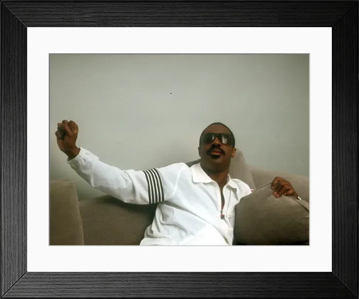 Framed Print : Stevie Wonder Portrait Session At Home