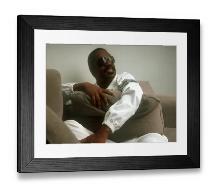 Framed Print : Stevie Wonder Portrait Session At Home