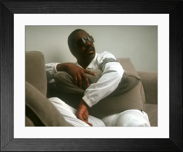 Framed Print : Stevie Wonder Portrait Session At Home Framed Print : Stevie Wonder Portrait Session At Home