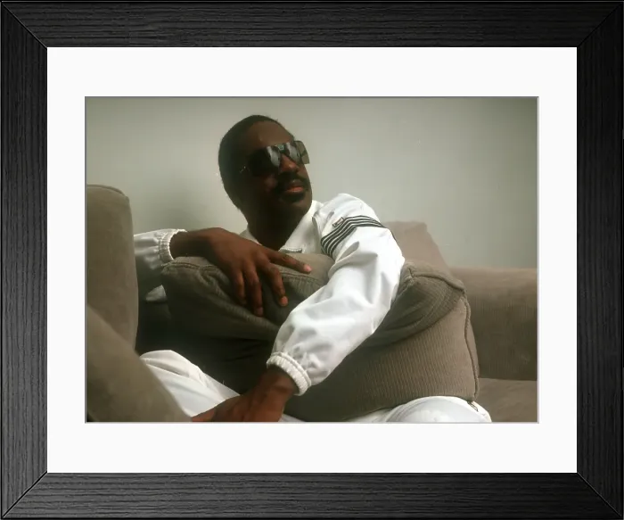Framed Print : Stevie Wonder Portrait Session At Home