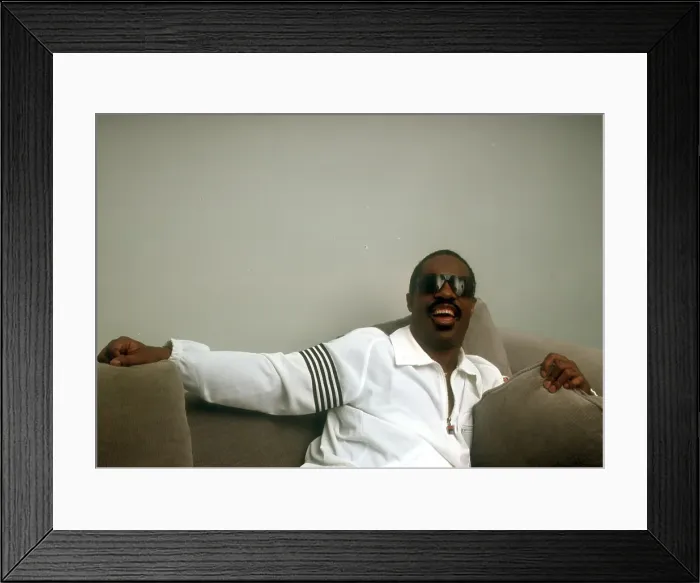 Framed Print : Stevie Wonder Portrait Session At Home Framed Print : Stevie Wonder Portrait Session At Home