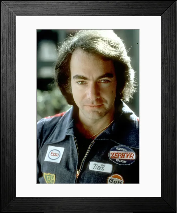 Framed Print : Neil Diamond Blue Jumpsuit Framed Print : Neil Diamond Blue Jumpsuit