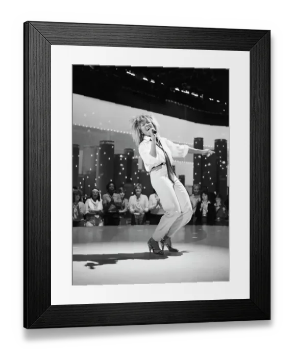 Framed Print : Tina Turner Performs On A TV Show