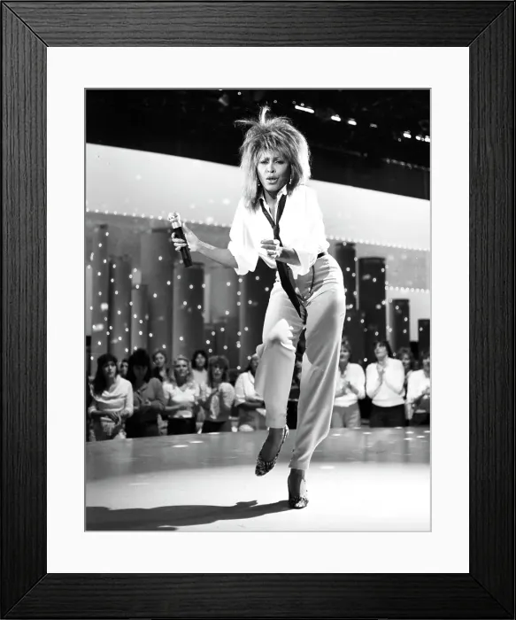 Framed Print : Tina Turner Performs On A TV Show