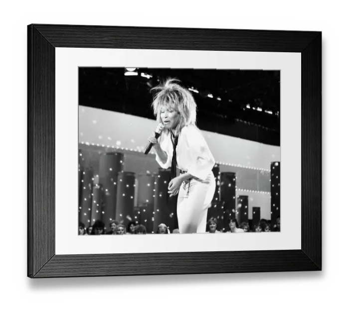 Framed Print : Tina Turner Performs On A TV Show