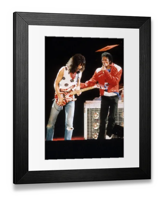 Framed Print : Guitarist Van Halen Joins Pop Star Jackson To Perform Beat It Framed Print : Guitarist Van Halen Joins Pop Star Jackson To Perform Beat It
