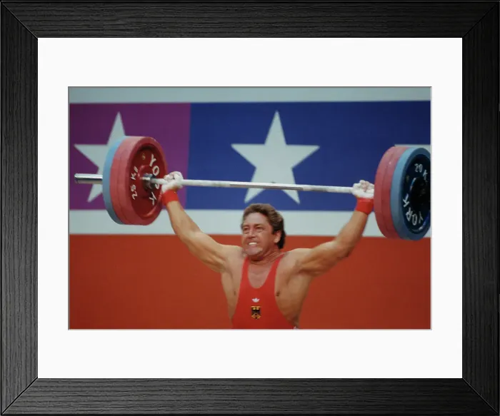 Framed Print : 1984 Summer Olympics - Men's 100kg Weightlifting Framed Print : 1984 Summer Olympics - Men's 100kg Weightlifting