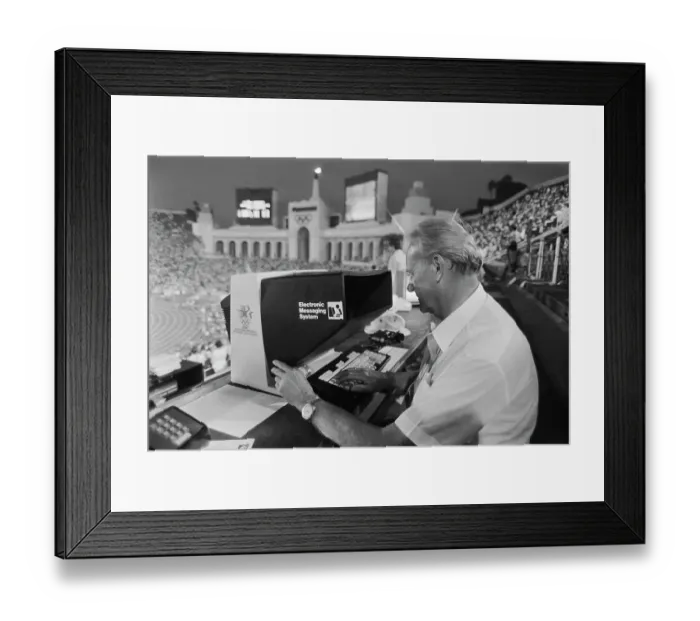 Framed Print : 1984 Summer Olympics - AT&T Electronic Messaging System (EMS) Framed Print : 1984 Summer Olympics - AT&T Electronic Messaging System (EMS)