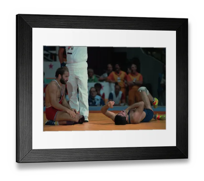 Framed Print : 1984 Summer Olympics - Wrestling - Men's Freestyle 74kg Framed Print : 1984 Summer Olympics - Wrestling - Men's Freestyle 74kg