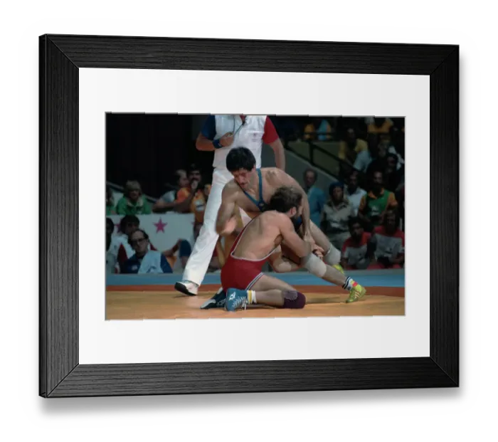 Framed Print : 1984 Summer Olympics - Wrestling - Men's Freestyle 74kg Framed Print : 1984 Summer Olympics - Wrestling - Men's Freestyle 74kg