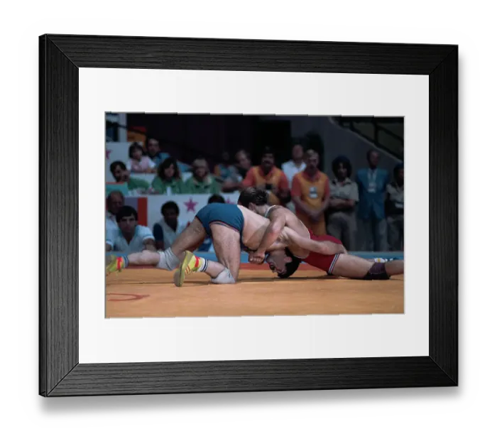 Framed Print : 1984 Summer Olympics - Wrestling - Men's Freestyle 74kg Framed Print : 1984 Summer Olympics - Wrestling - Men's Freestyle 74kg