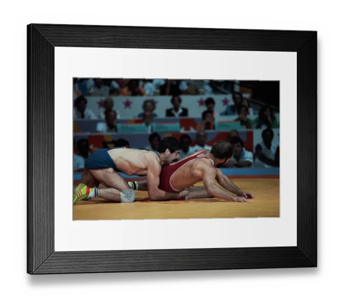 Framed Print : 1984 Summer Olympics - Wrestling - Men's Freestyle 74kg Framed Print : 1984 Summer Olympics - Wrestling - Men's Freestyle 74kg