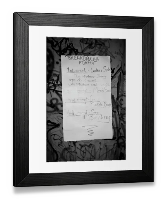Framed Print : Swatch World Breakdance Championship Framed Print : Swatch World Breakdance Championship
