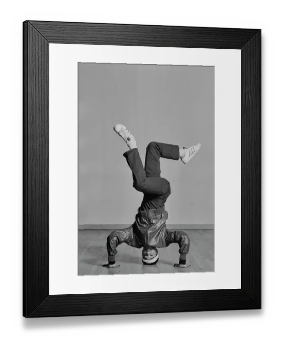 Framed Print : Breaking Moves - Headstand Freeze Framed Print : Breaking Moves - Headstand Freeze