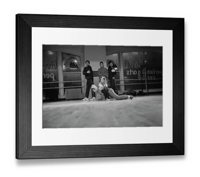 Framed Print : B-Boys. A group of b-boys at a dance studio, New York, crca 1985 Framed Print : B-Boys. A group of b-boys at a dance studio, New York, crca 1985