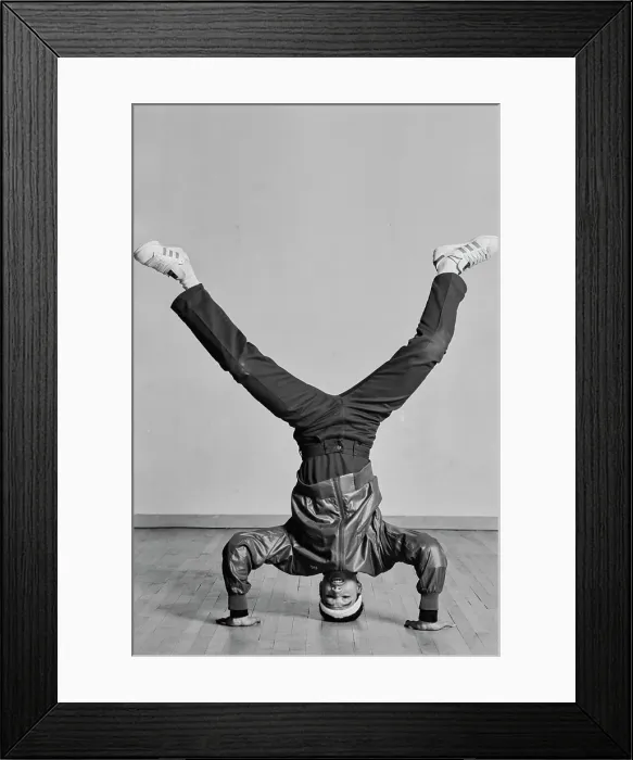 Framed Print : Breaking Moves - Headstand Freeze Framed Print : Breaking Moves - Headstand Freeze