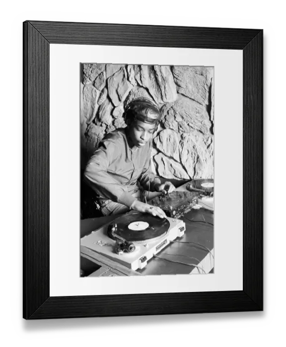 Framed Print : DJ Playing Decks Framed Print : DJ Playing Decks