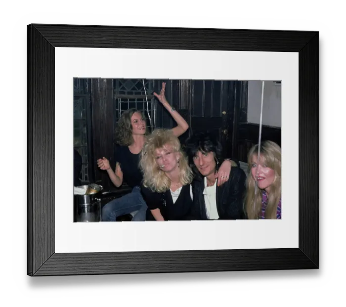 Framed Print : Ron And Jo Wood Attend Mick Jagger's 42nd Birthday Party Framed Print : Ron And Jo Wood Attend Mick Jagger's 42nd Birthday Party