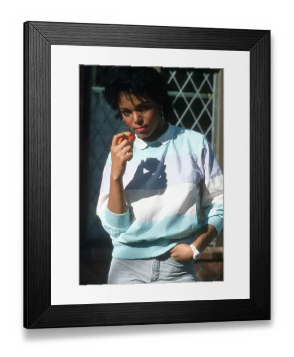 Framed Print : Janet Jackson Eating An Apple Framed Print : Janet Jackson Eating An Apple