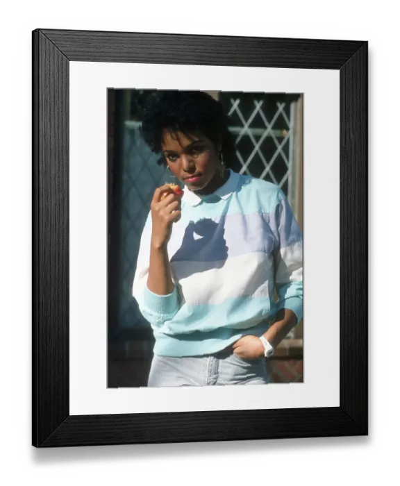 Framed Print : Janet Jackson Eating An Apple Framed Print : Janet Jackson Eating An Apple