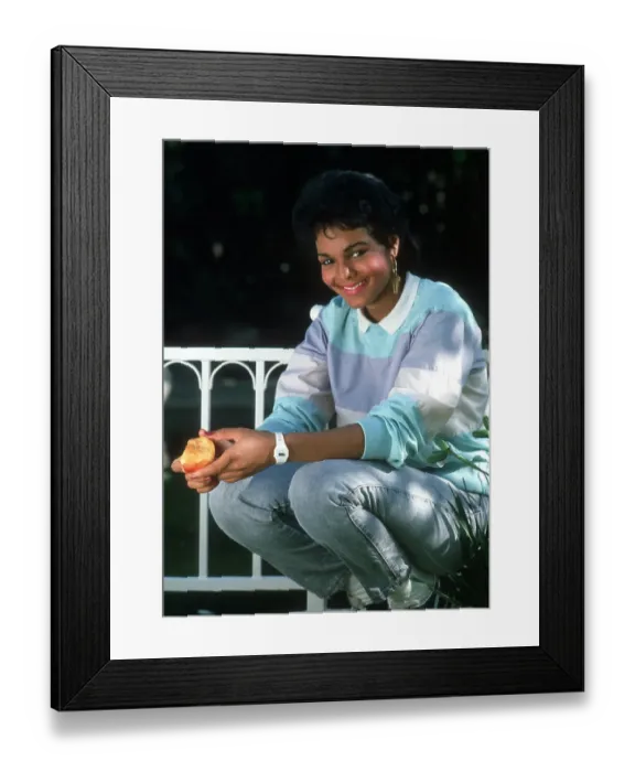 Framed Print : Janet Jackson Eating An Apple Framed Print : Janet Jackson Eating An Apple