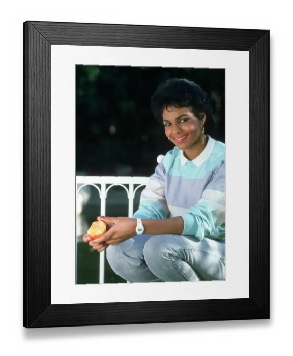 Framed Print : Janet Jackson Eating An Apple Framed Print : Janet Jackson Eating An Apple