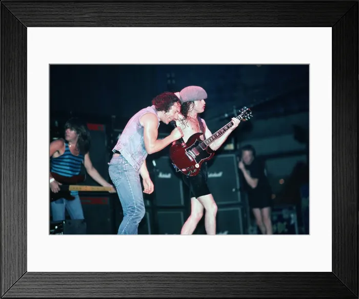 Framed Print : Angus Young And Brian Johnson Of AC / DC