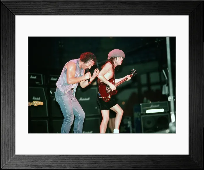 Framed Print : Angus Young And Brian Johnson Of AC / DC