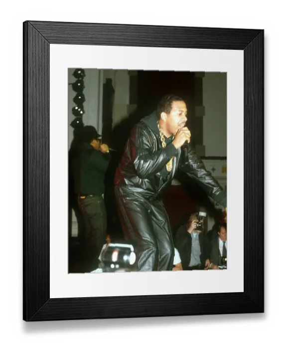 Framed Print : Run-DMC. American hip hop band Run-DMC, circa 1987 Framed Print : Run-DMC. American hip hop band Run-DMC, circa 1987