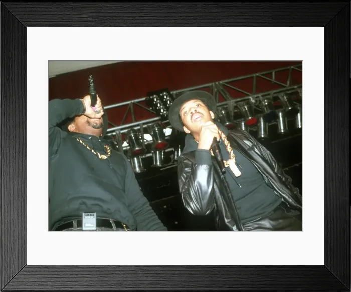 Framed Print : Run-DMC. American hip hop band Run-DMC, circa 1987 Framed Print : Run-DMC. American hip hop band Run-DMC, circa 1987