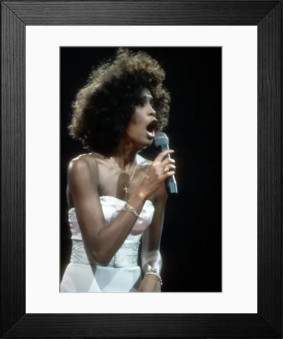 Framed Print : Whitney Houston Performing
