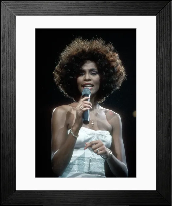Framed Print : Whitney Houston Performing