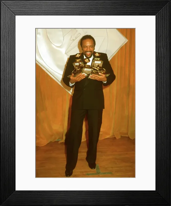 Framed Print : Quincy Jones With Grammy Trophies Framed Print : Quincy Jones With Grammy Trophies