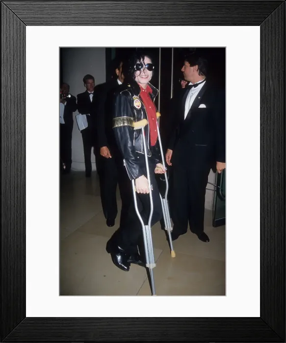 Framed Print : Pop Star On Crutches Framed Print : Pop Star On Crutches