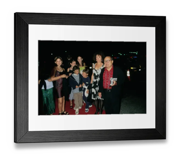 Framed Print : Rhea Pearlman, Danny DeVito & Family Attend L.A. Confidential Premiere Framed Print : Rhea Pearlman, Danny DeVito & Family Attend L.A. Confidential Premiere
