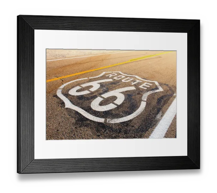 Framed Print : Route 66 sign along Route 66 in Amboy