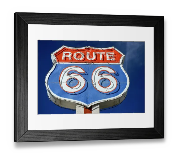 Framed Print : Route 66 neon sign at Moriarty, New Mexico, USA Framed Print : Route 66 neon sign at Moriarty, New Mexico, USA